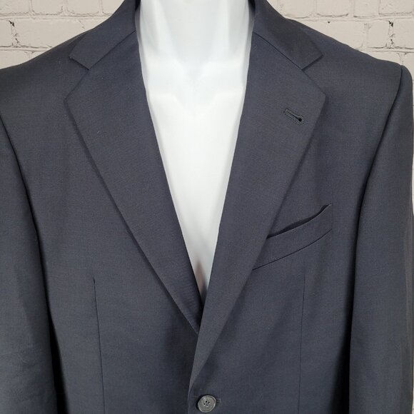 Joseph Abboud Navy 100% Wool Full Suit 2 Piece Blazer Pants USA 38S/W32 (32x29) - Picture 9 of 16